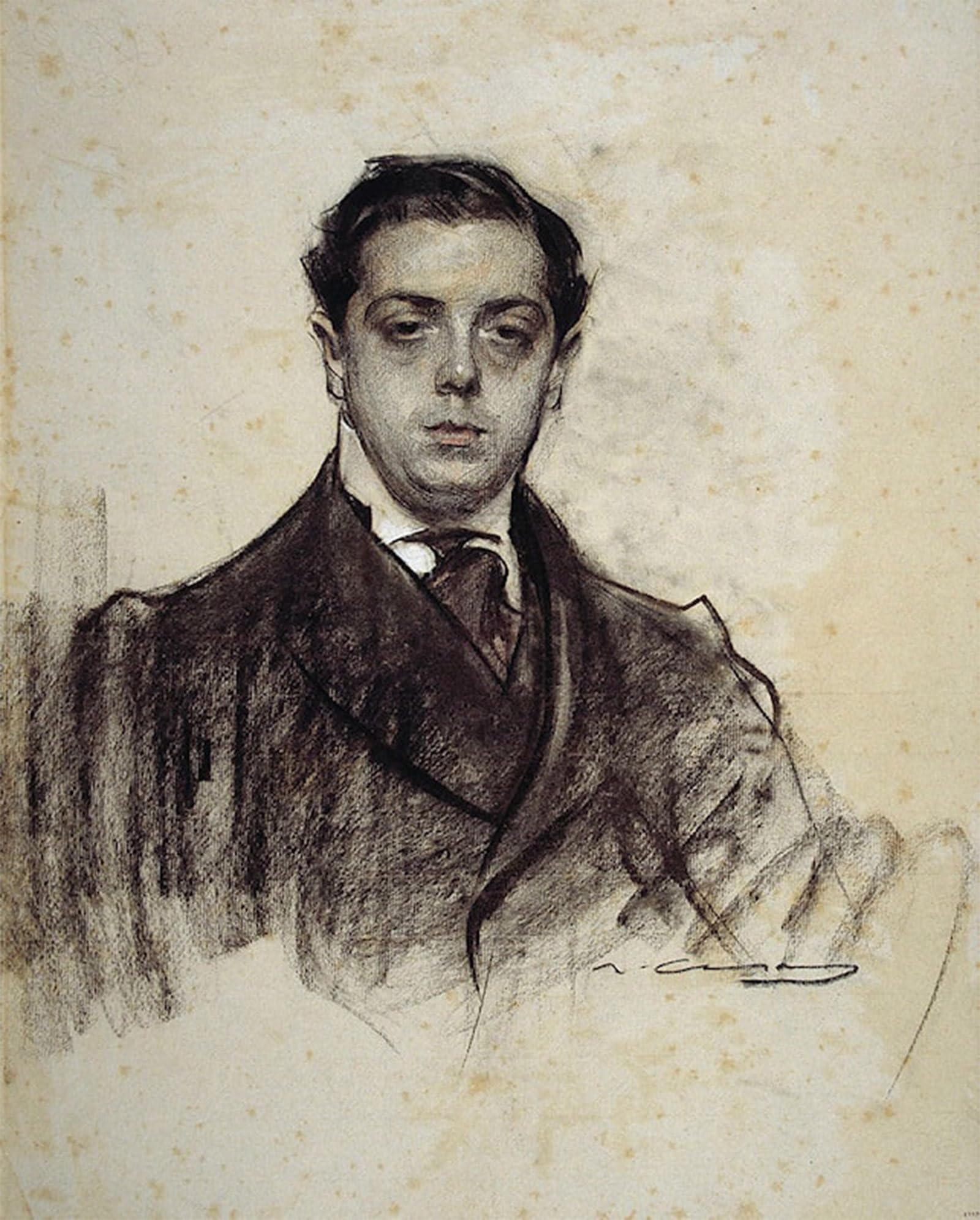 Artxlxxbn No Frame Famous Painting Canvas Artwork Graffiti Print Portrait Of Joaquim Salvatella By Ramon Casas Y Carbó Portrait Canvas Image For Home Decor 60X90cm