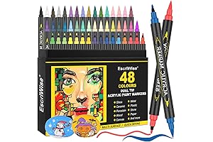 48 vibrant Dual-Tip Acrylic Pens Set For Precise And Bold Strokes