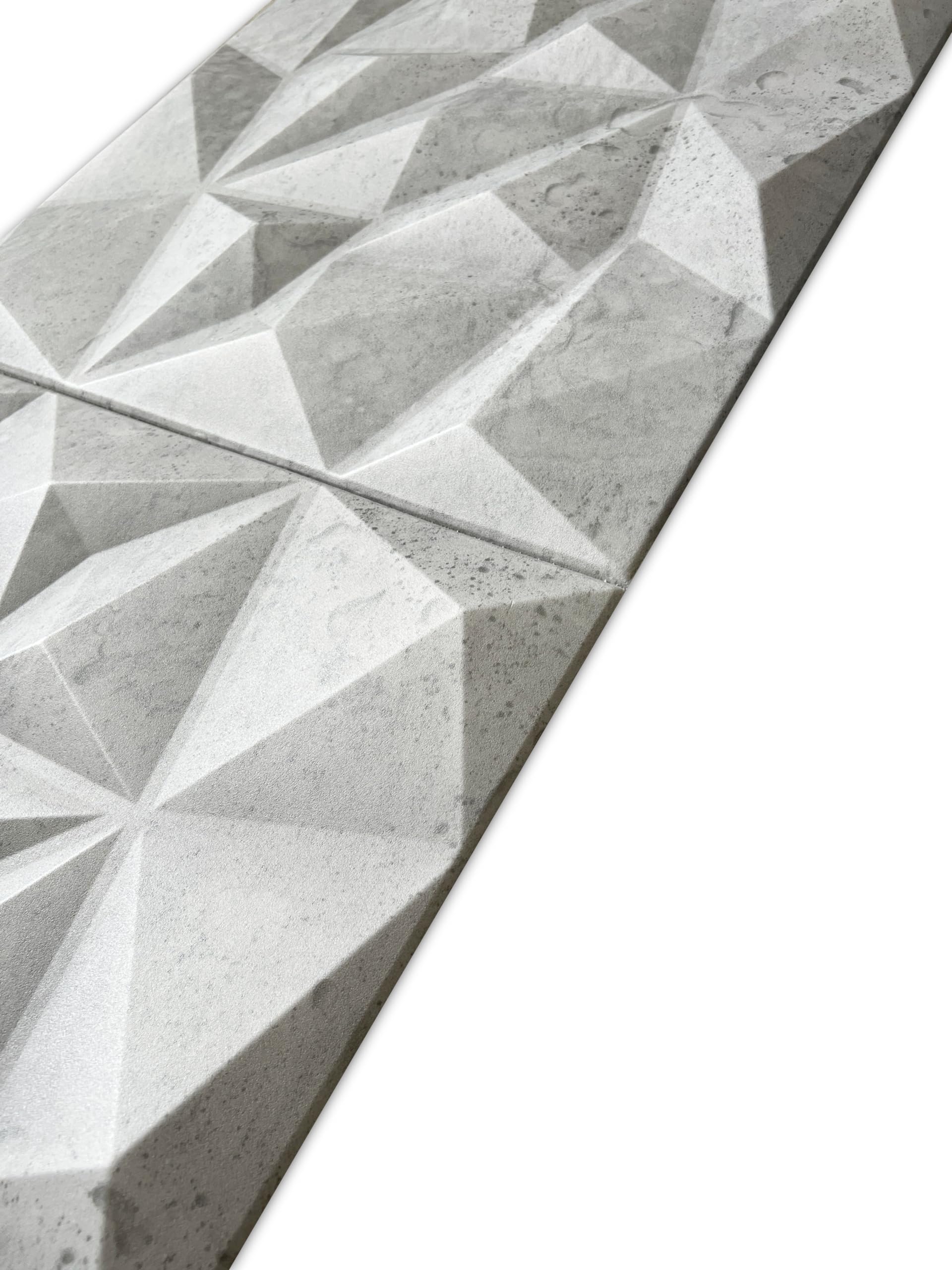Deccart Pannelli Decorativi Per Pareti 3D - Pannelli Murali - Pannello Decorativo Parete - Polystyrène PSE - 50x50 cm Brylant 2 m², 8 pezzi, Cemento