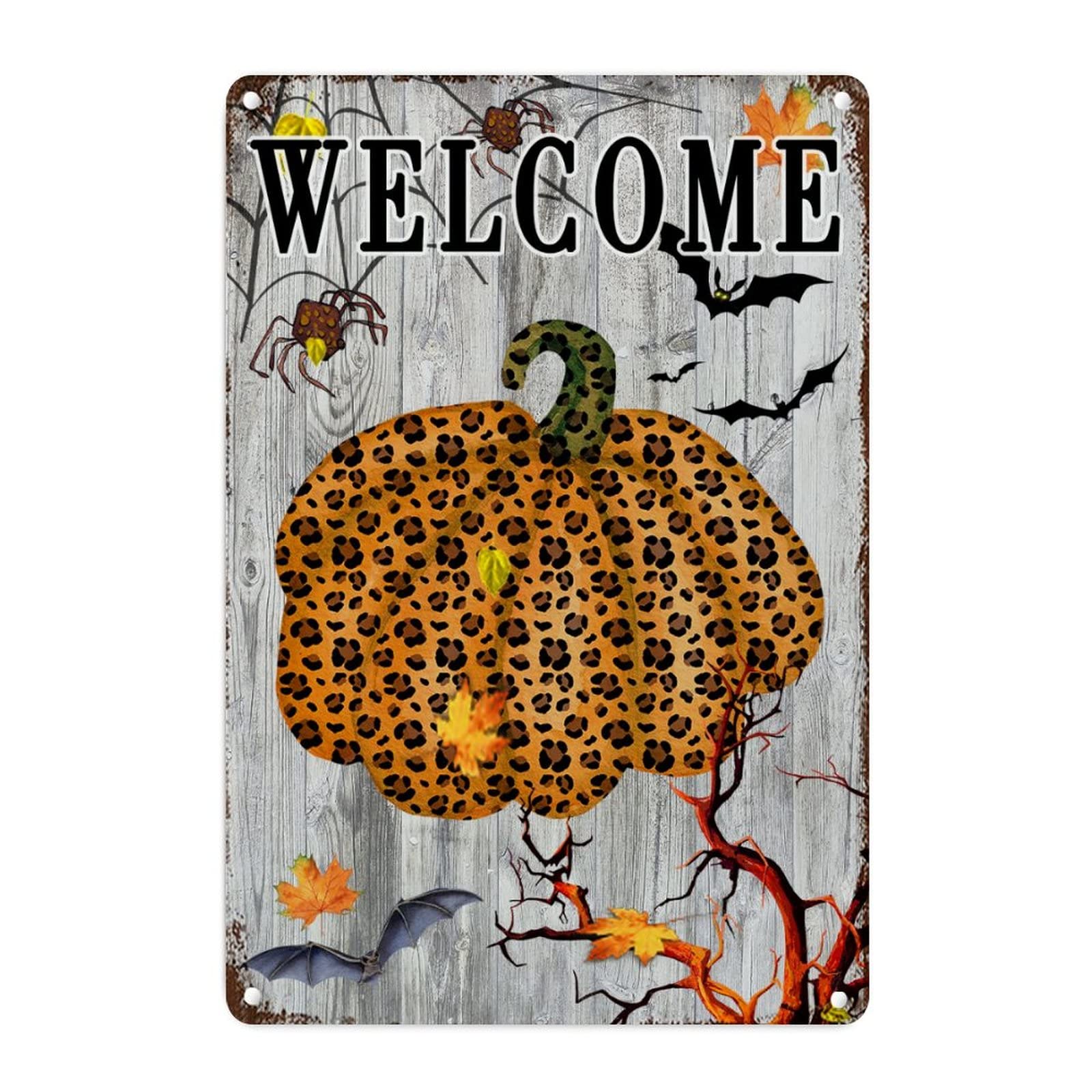 Plaque décorative Halloween en métal vintage de haute qualité 45 cm