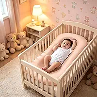 Ninho Redutor Casulinho Rosa 56x95cm, Ninho Acolchoado para Descanso, Design Ergonômico Macio e Portátil