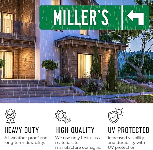 Miniatura 3 de Custom Directional Sign, Personalized Direction Arrow Sign For Christmas, 18x4 Inches, ACM, Fade Resistant, Made in USA by Sigo Signs