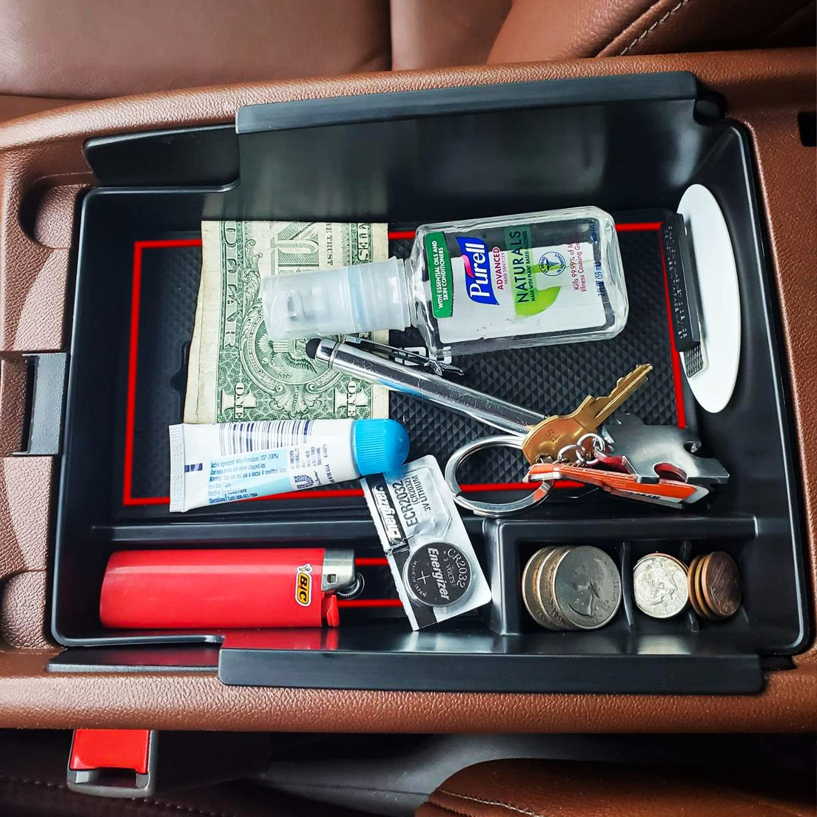 Auovo Center Console Organizer Tray For Chevy Malibu (2016-2025) - Armrest Storage Box With Compartments - View #7