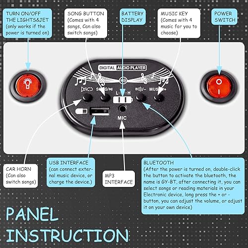 Miniatura 7 de Juguete eléctrico de 12 V, auto oscilante con pedal, para niños a partir de 3 años, regalos de cumpleaños para niños y niñas, antivuelco, ruedas