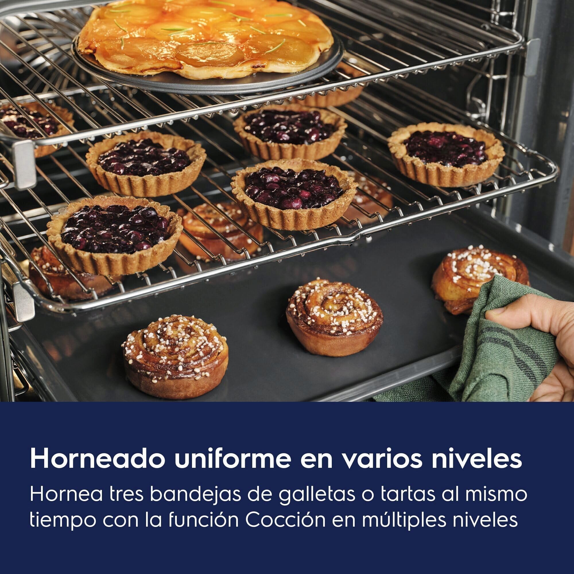 Electrolux OEF5H50BK – Horno Multifunción Serie 600 SurroundCook, 9 Funciones, Cavidad XXL, Display LED y Pantalla Táctil, Carriles Telescópicos 1 Nivel, INOX Antihuellas, Clase A+