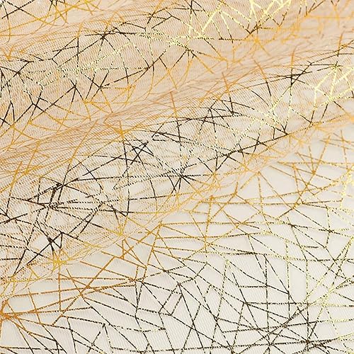 Miniatura 4 de Camino de mesa dorado metálico de 98 pies, tela con purpurina para todas las estaciones, camino de mesa de corte de poliéster para fiestas de