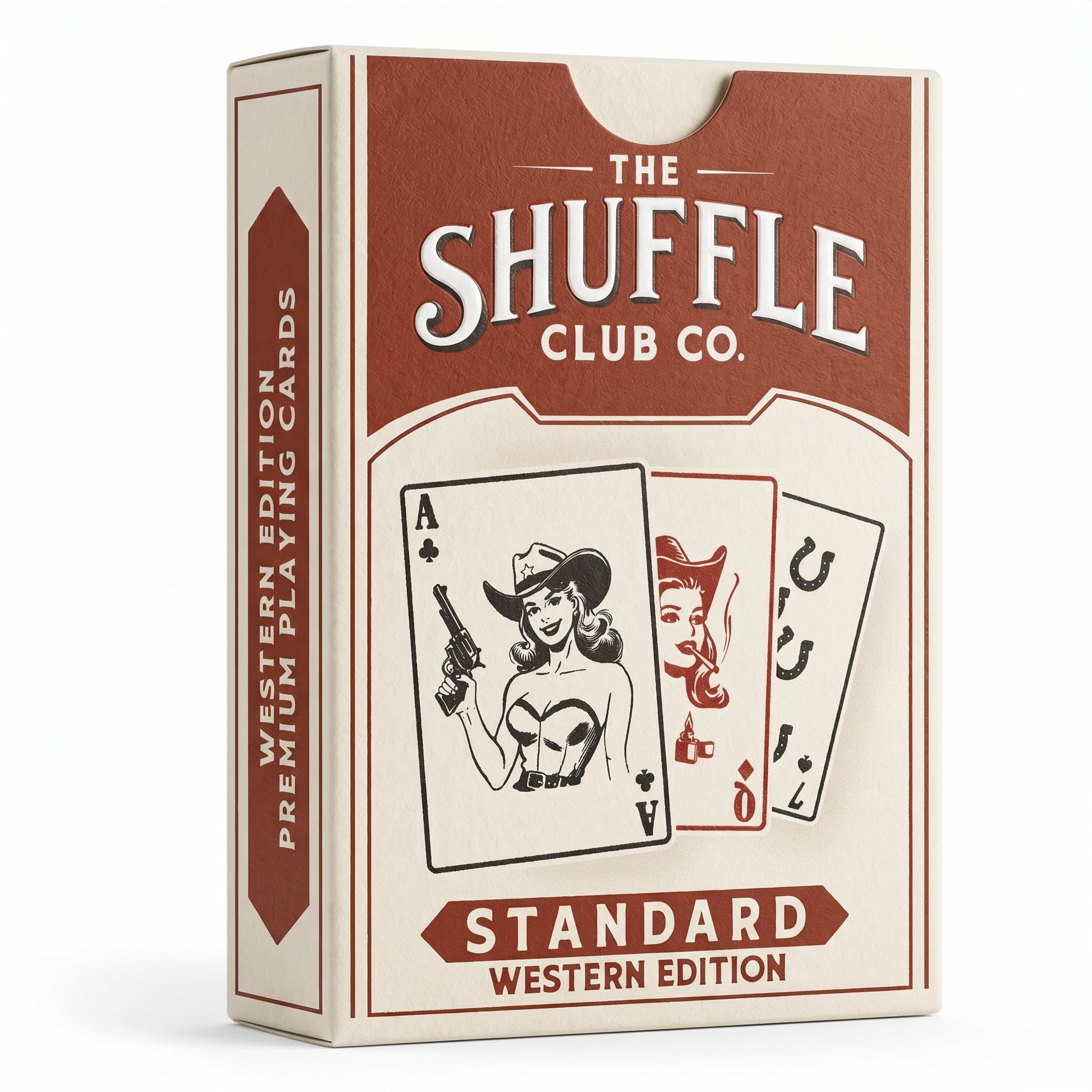 Shuffle Club Co. Carte da gioco occidentali, mazzo da cowboy vintage premium con arte personalizzata, set di carte di lusso per poker, blackjack e collezionisti