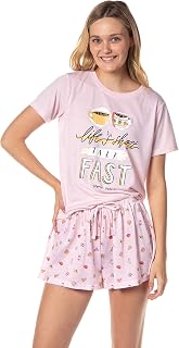 INTIMO Gilmore Girls Womens' Coffee Life's Short Talk Fast Sleep Pajama Set Shorts