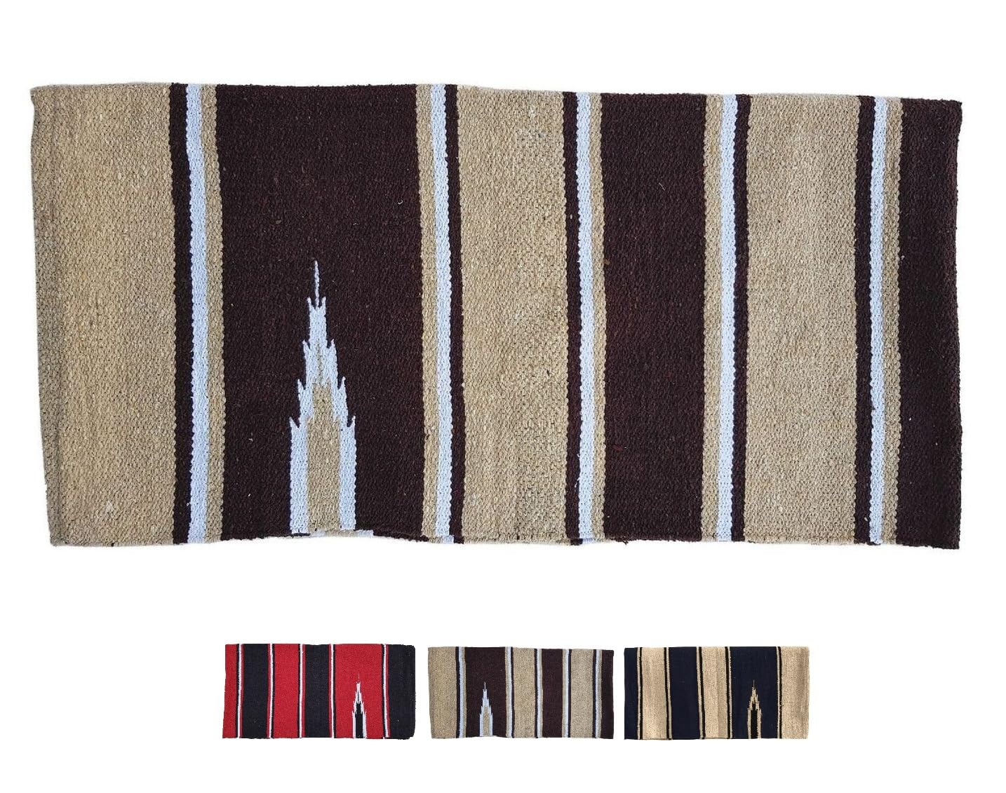 NETPROSHOP Navajo Westerndecke Baumwolle Sattelunterlage Satteldecke für Pony ca. 80x80 cm, Farbe:Braun/Beige