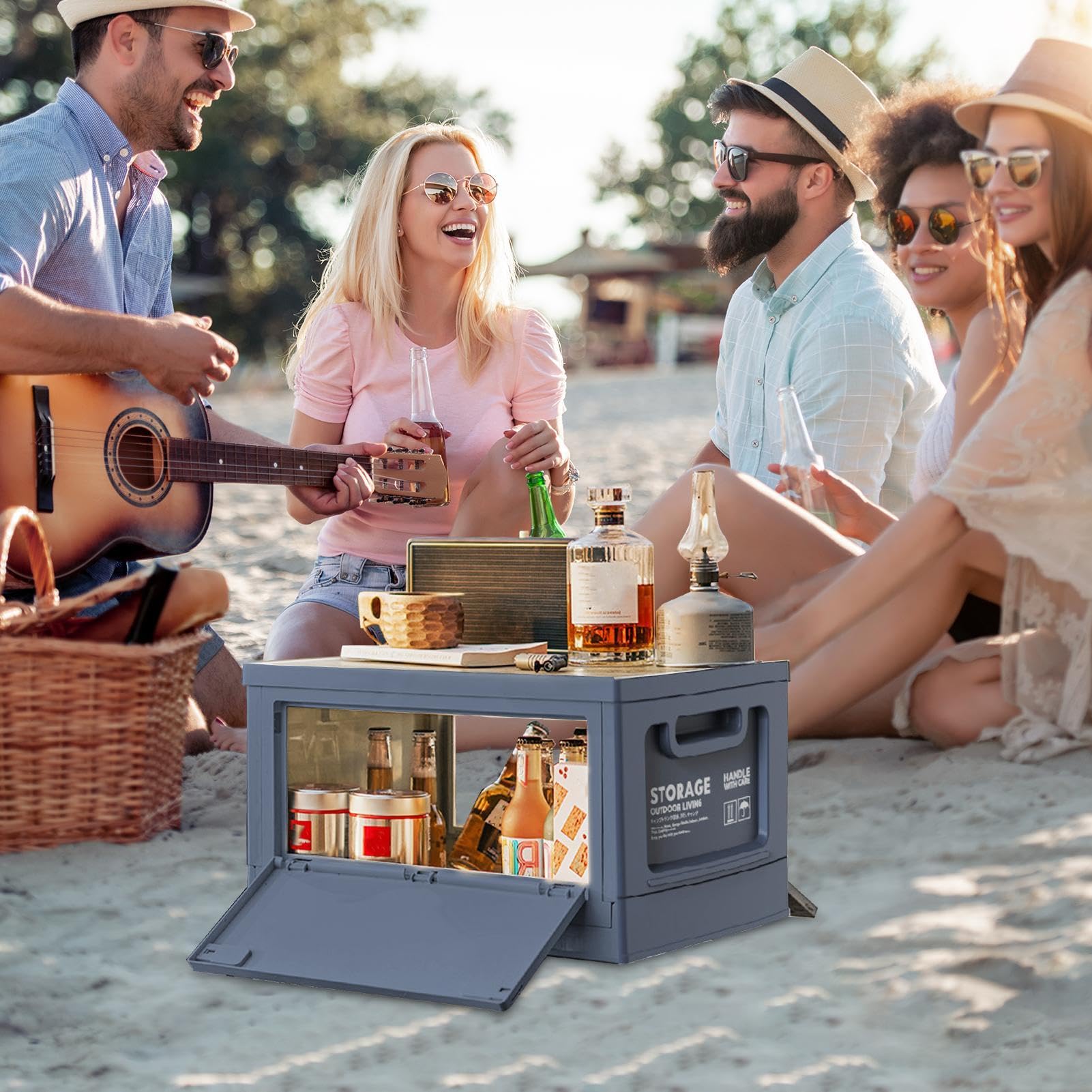 Camping Aufbewahrungsbox – wasserdichte Aufbewahrungsbehälter mit Deckel | Faltbare Aufbewahrungsbox | Platzsparende Camping Chuck Box | Unterbettaufbewahrungstaschen | Wetterfester