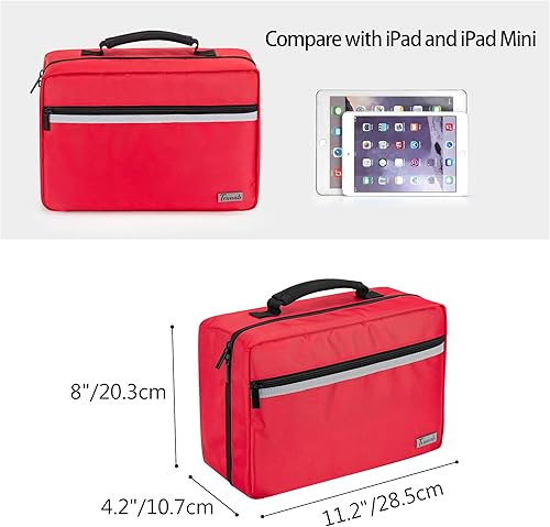 Miniatura 5 de Trunab Bolsa de primeros auxilios portátil vacía, bolsa de suministros médicos con 2 aletas interiores, bolsa de trauma de emergencia para
