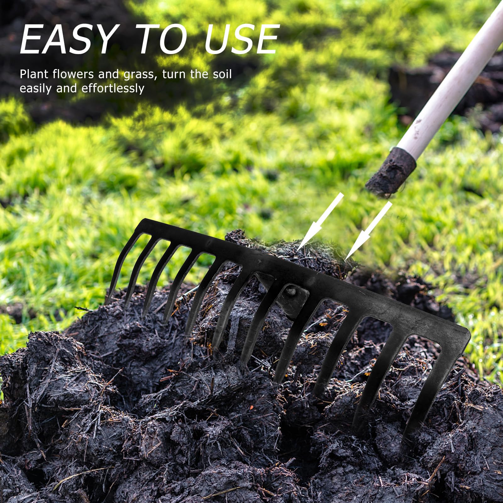 1 Gartenwerkzeug-Set mit Aufbewahrungskoffer, robuste Rechen- und Schaufelwerkzeuge für effizientes Pflanzen und Auflockern des Bodens, komfortable Griffe für Blumen und Gemüse