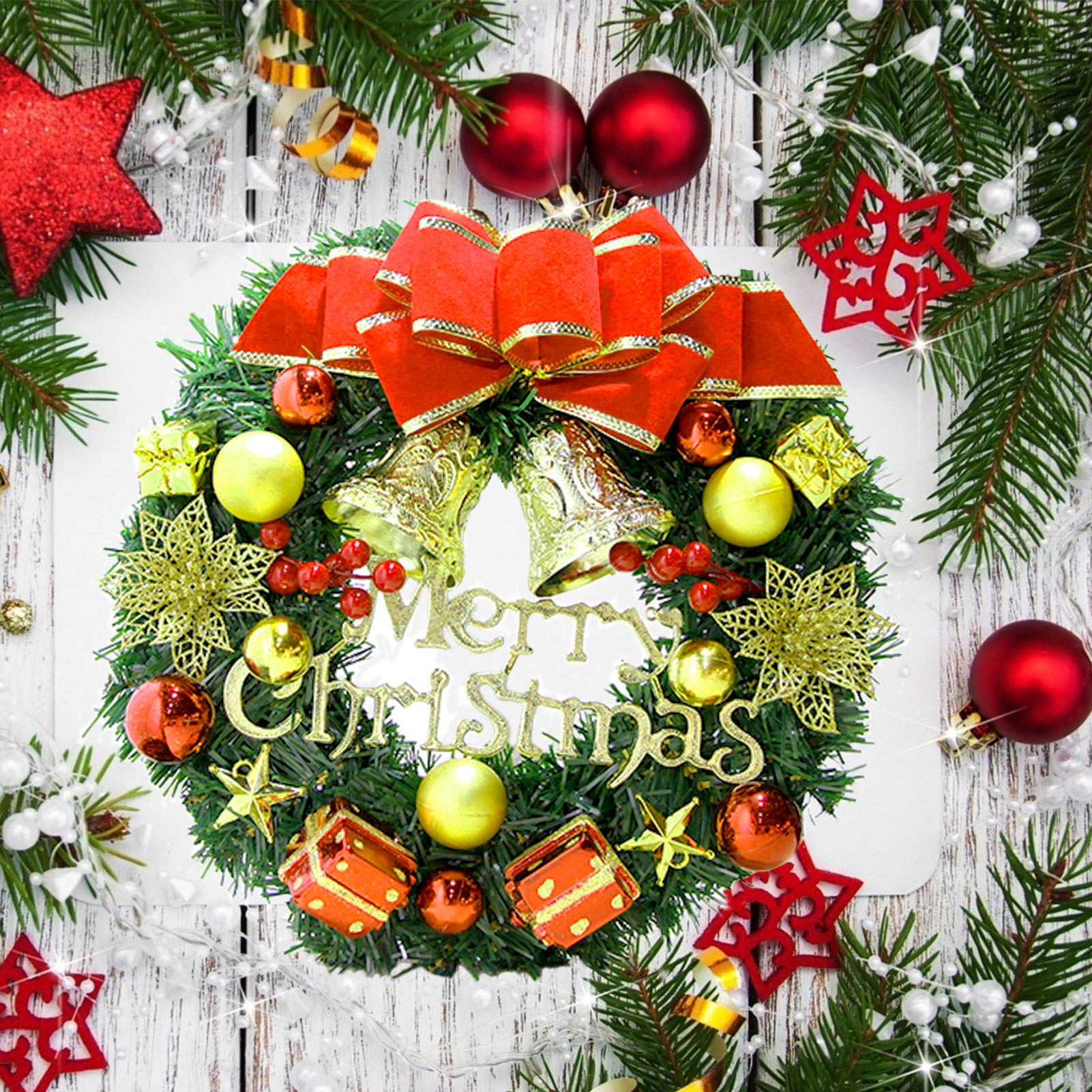 Guirnalda de Navidad de SINGARE de 3 hilos de pino artificial, ideal para decoraciones de Navidad, verde no iluminado suave decoración de vacaciones para exterior o interior.
