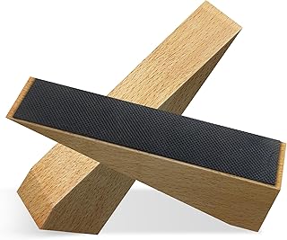 2 Pack Wooden Door Stop - Non-Slip Door Stoppers for Floor - Door Wedges for All Door Types and Surfaces - Each Door Stopper 2inch Thick, 6.3inch Long with Rubber