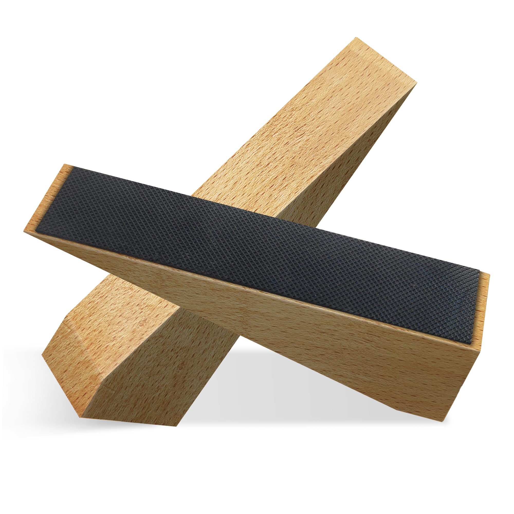 2-Pack Wood Door Stopper With Adhesive Hooks - Solid Beech Wood Wedge, Non-Slip Bottom, Leather Strap For Hanging - View #8