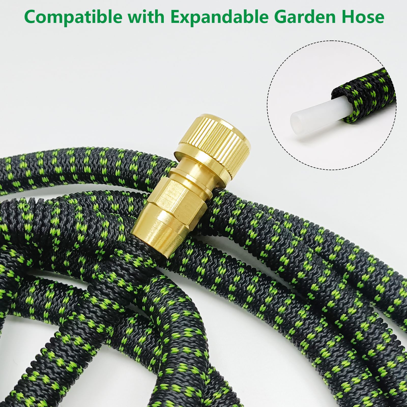 Kit de reparación de manguera expandible de jardín, accesorios de manguera flexibles, adaptador de manguera de latón plegable, reemplazo de extremo de manguera de jardín, conector rápido macho y