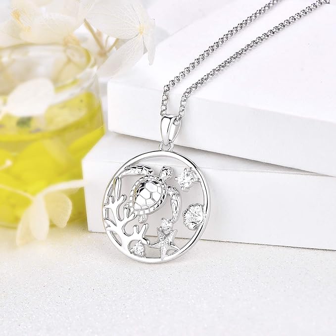 Collar De Caballo De Mar, Tortuga, Delfín, Cola De Sirena Para Mujer, Hermana De