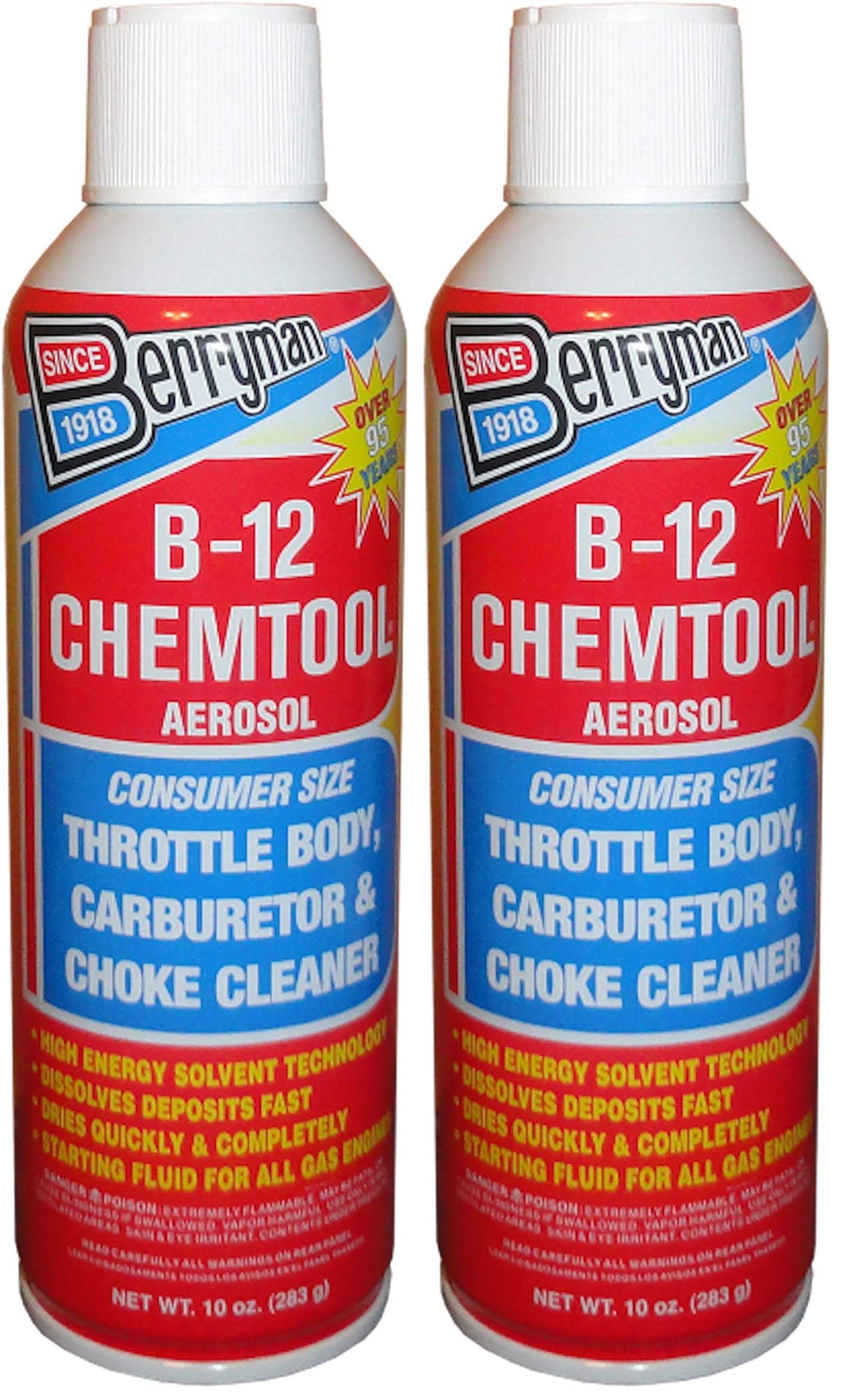 Berryman Products B-12 0110 Chemtool Carburetor, Choke and Throttle Body Cleaner Not VOC Compliant in Some States (Pack of 2)