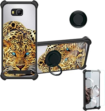 jioeuinly Case Compatible for Logicom Wave 2 Phone Case Cover [with Tempered Glass Screen Protector][Hard PC + Soft Silicone][Ring Support] [Silver Reflect Light] DYH-LYB