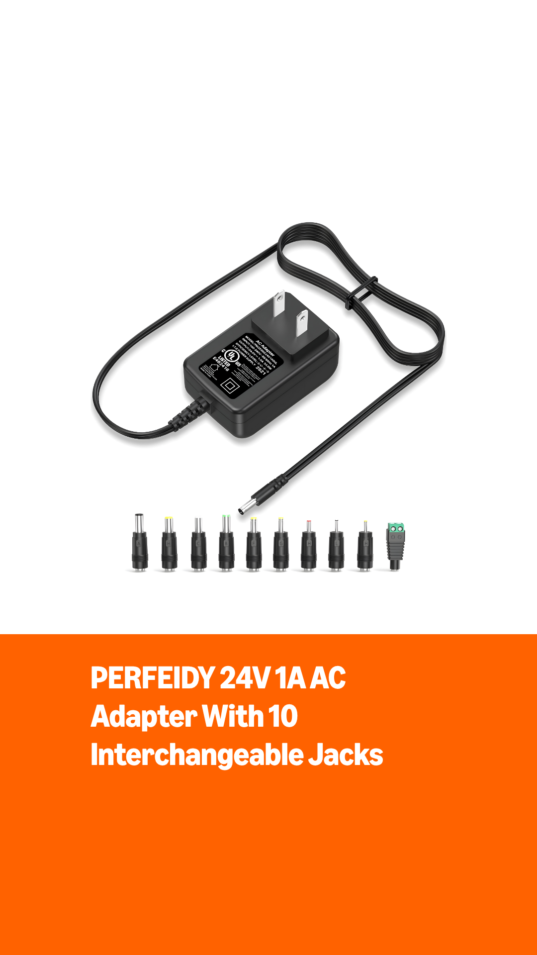 Amazon.com: PERFEIDY UL Listed 24V 1A 0.8A 0.5A AC Adapter