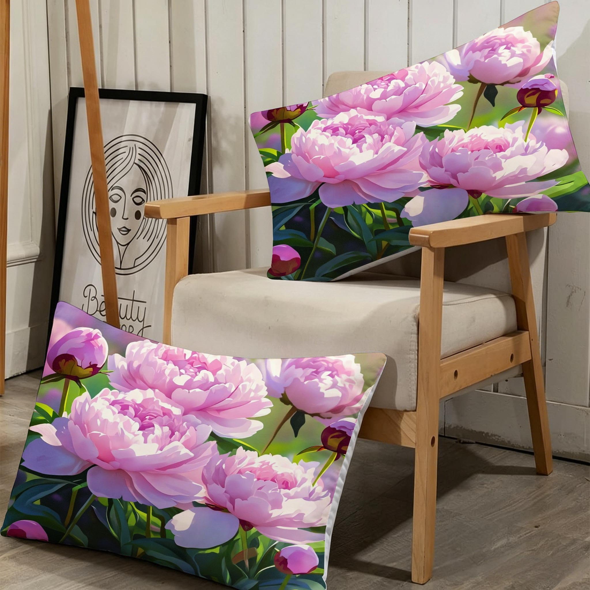 Copripiumino Matrimoniale Peonia Rosa 260x240, ZW648 | Traspiranti Durevoli Microfibra, per Tutta la Famiglia, Matrimoniale, per Tutte le Stagioni, con 2 Federe 50x80 cm