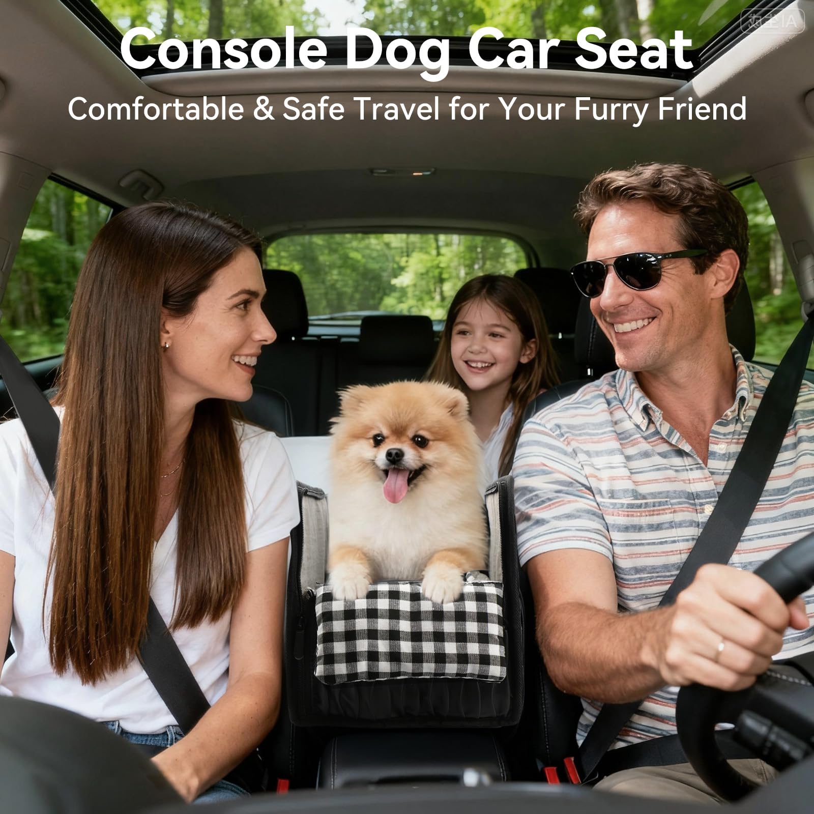 Nibnozy Center Console Dog Car Seat - Portable Armrest Booster Car Seats for Small Dogs, Detachable Washable Pet Carriers Puppy Essentials- Support Pet Up to 11lbs - image 2
