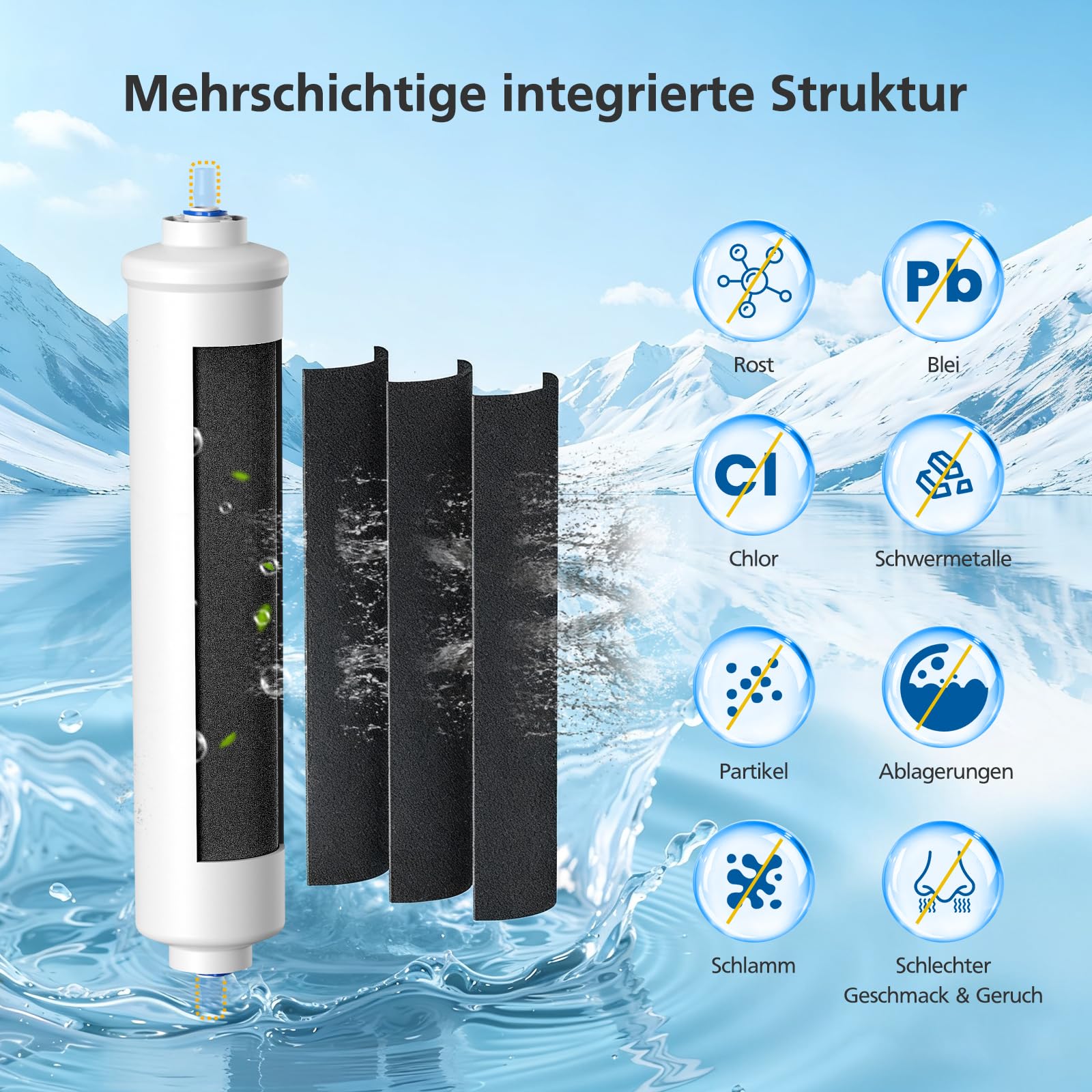 4 VILLAPOOL Wasserfilter Kühlschrank Ersatz für Samsung Kühlschrank Wasserfilter DA29-10105J, DA29-10105J HAFEX/EXP, DA99-02131B, WSF-100, EF9603, LG Inline-Kühlschrank