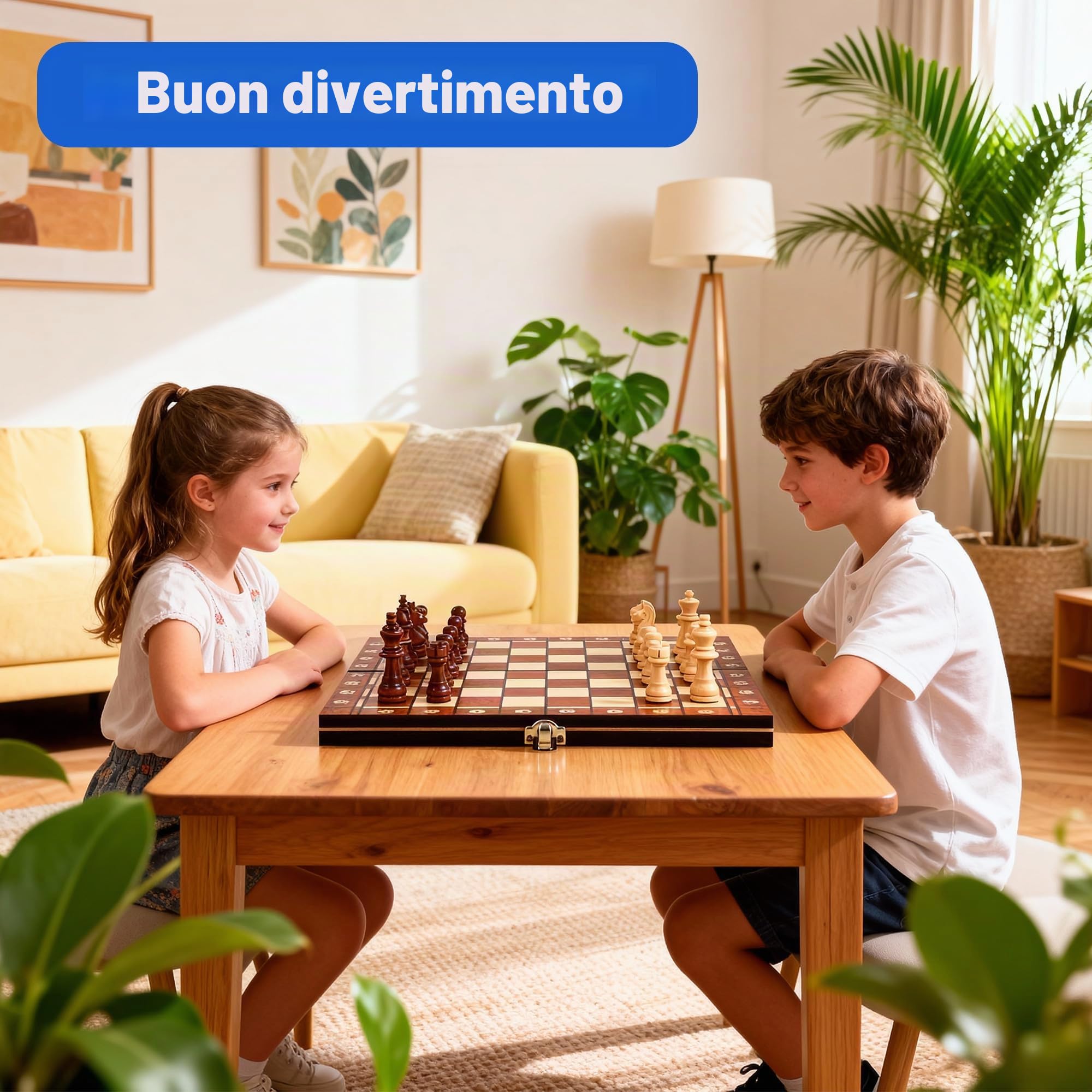 Scacchiera in legno, 3 in 1 Scacchiera Professionale, Scacchiera Portatile e Pieghevoli, Gioco da Tavola di Qualità Adatto a Raduni di Bambini Adulti, Attività Familiari (29 cm x 29 cm)