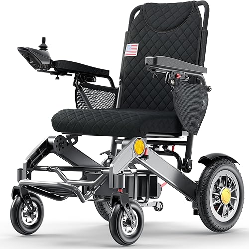 Silla de ruedas eléctrica de 20 pulgadas de ancho para adultos plegable, silla de ruedas motorizada con rango de 30 millas, sillas de ruedas