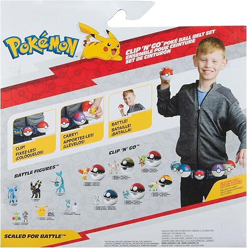 Miniatura 7 de Pokémon PKW3160 Set - Figura de batalla Bulbasaur de 2 pulgadas con cinturón de clip 'N' Go, más accesorios de bola nido y Pokéball