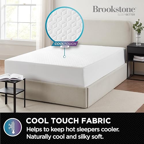 Miniatura 3 de Brookstone Protector de colchón Ultimate con tacto fresco, tela de poliéster y polietileno de alta calidad para una comodidad y protección óptimas,