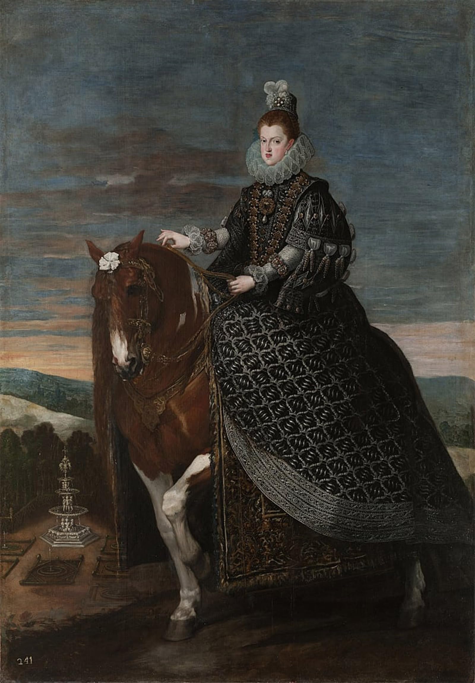ARTXLXXBN Famous Print Painting Colorful Art Print Equestrian Portrait of Margarita of Austria Between by Diego Velázquez Canvas Art Decorations for Home Decor 60x90cm