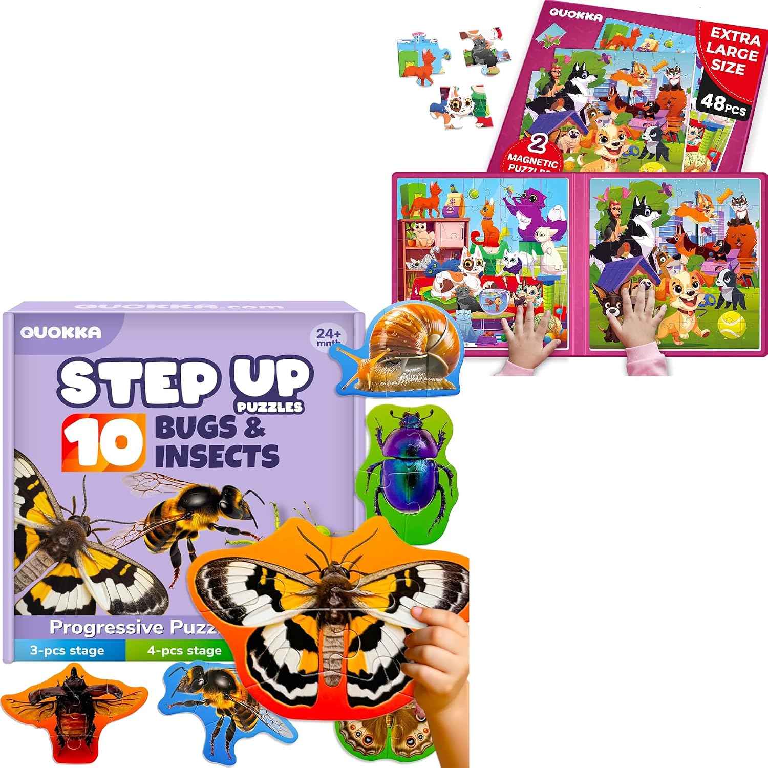 QUOKKA Realistic Animal Puzzle Learning Bundle