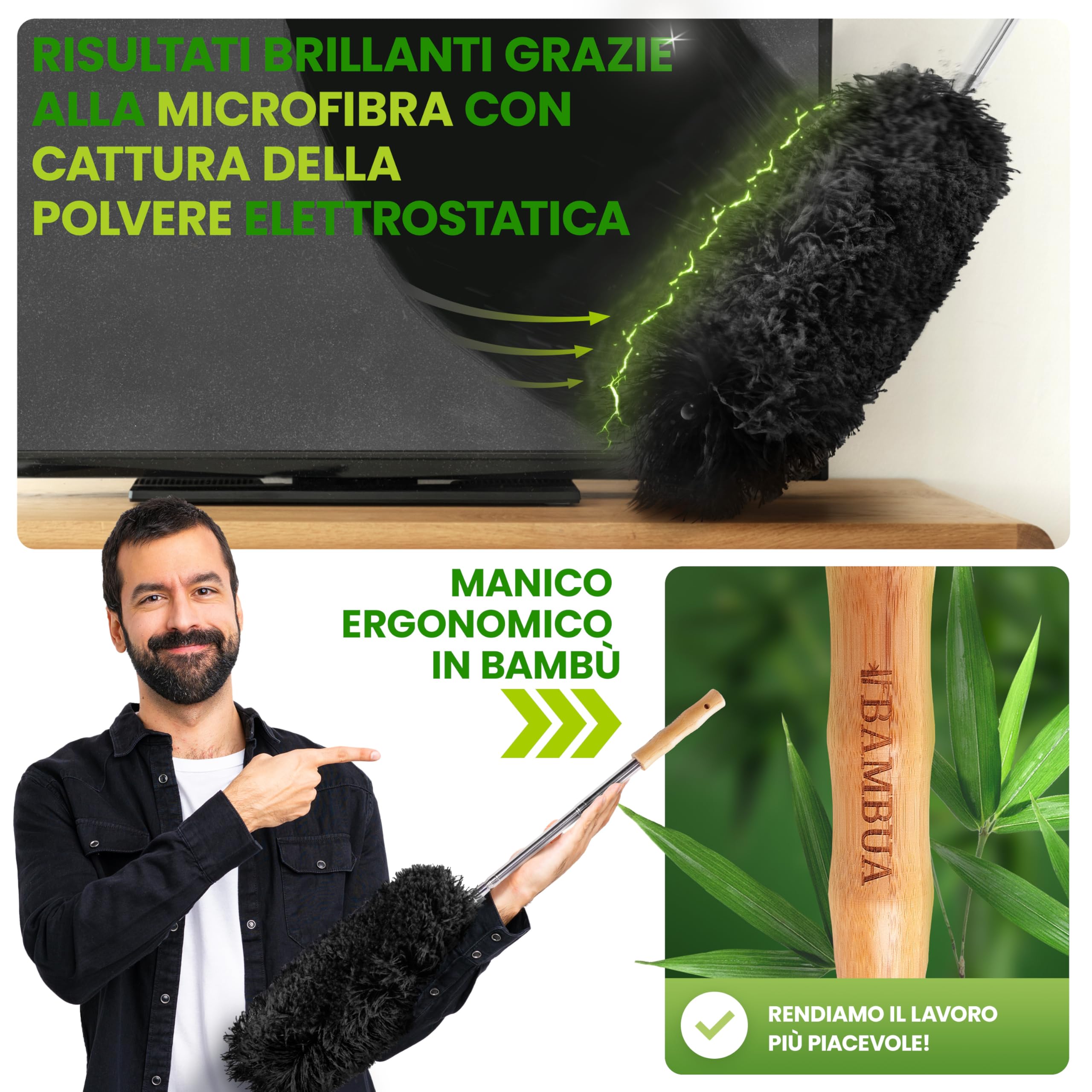 30 Ricariche Per Spolverino Usa E Getta In Tessuto Non Tessuto + 1 Manico Corto, Per Polvere, Capelli E Ragnatele, Pulizia Domestica Facile E Veloce