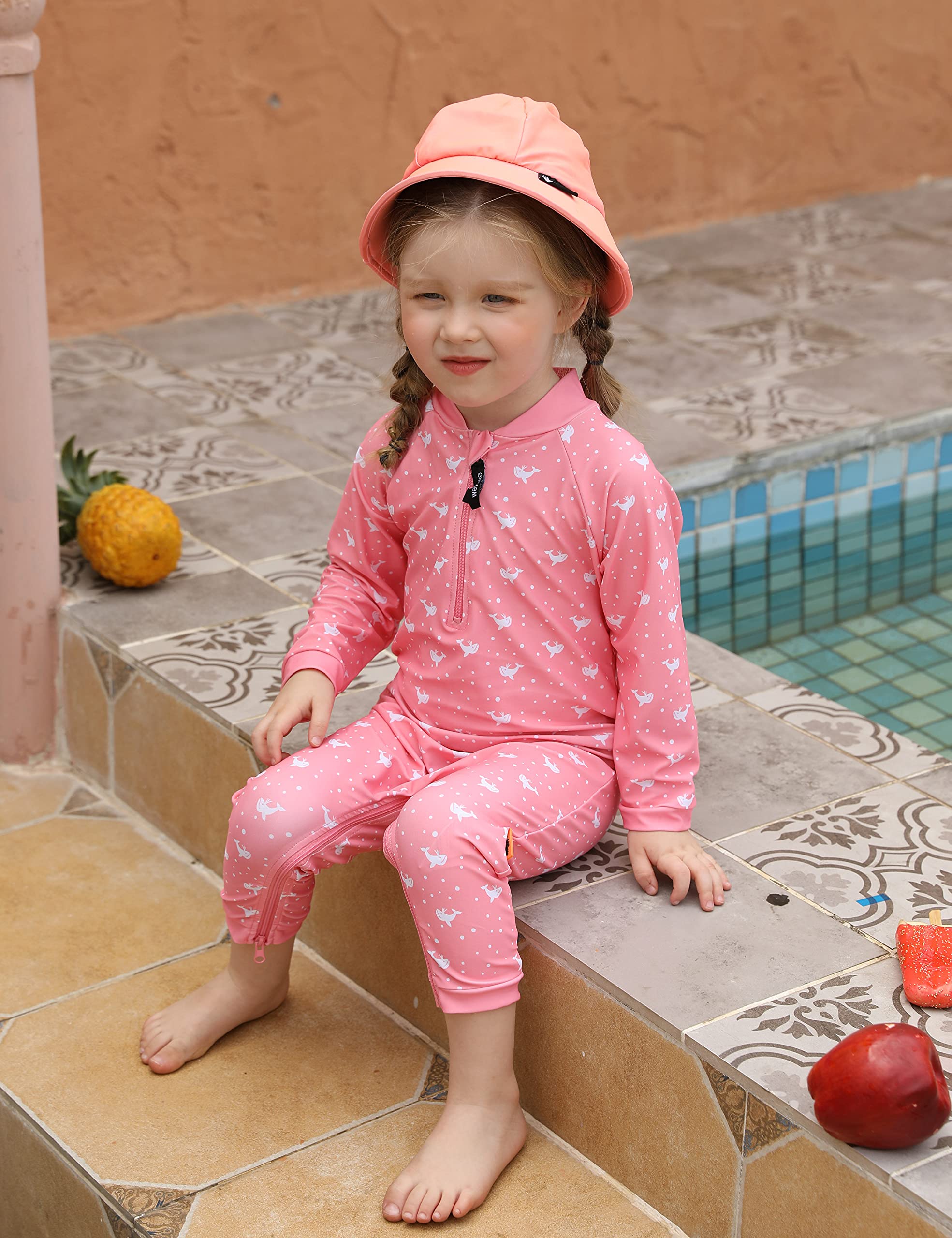 weVSwe Baby Toddler Boy Swimsuit Long Sleeve Baby Swimwear UPF 50+ Sun Protection Rash Guard Swimming Costume with Crotch Zipper 0-3 Years — view 3