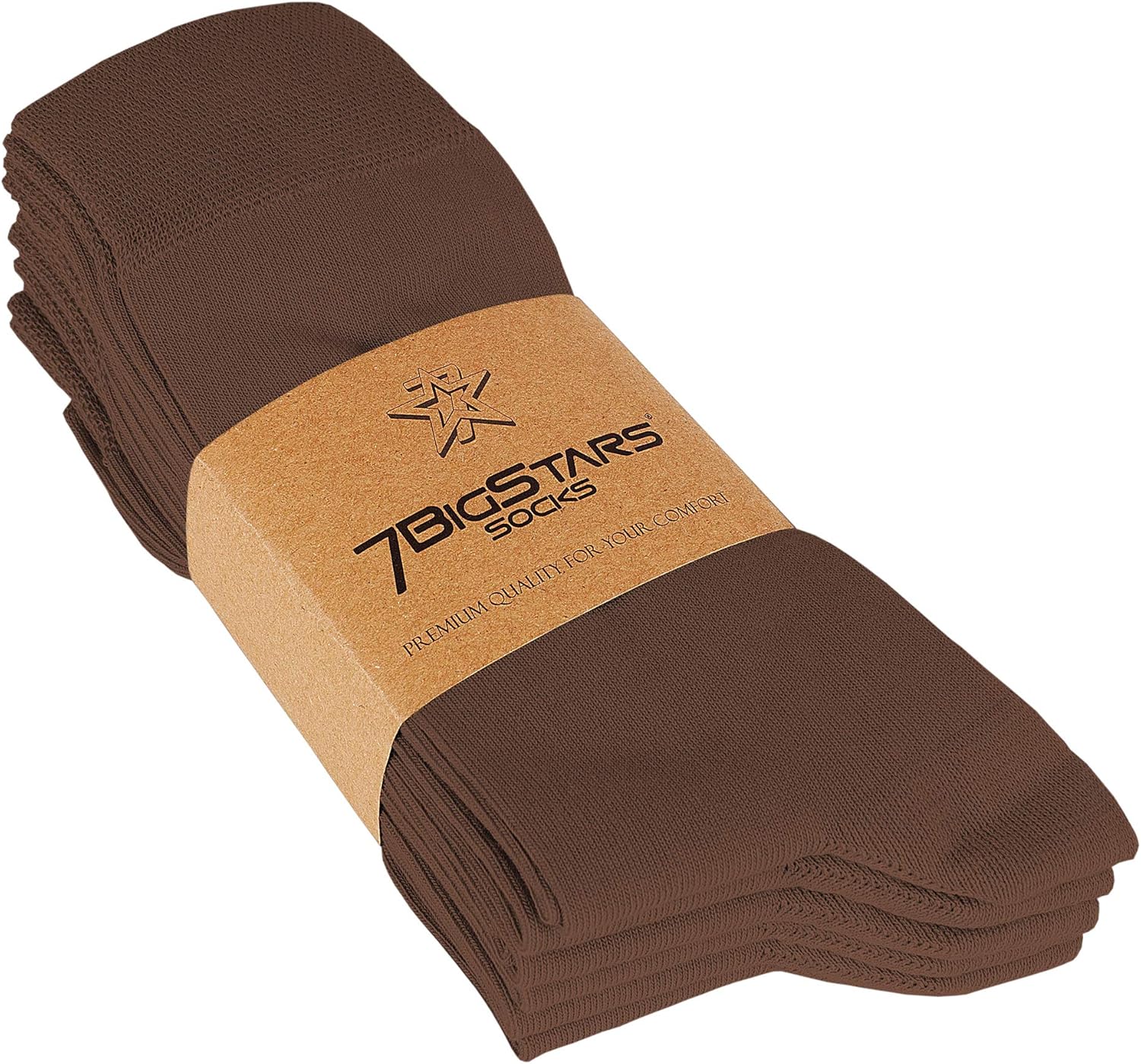 7BigStars Men Dress Socks 6 Pairs Crew Size 10-13 13-15 Soft Stay Up Fit Business Office Cotton Comfort - Image 8