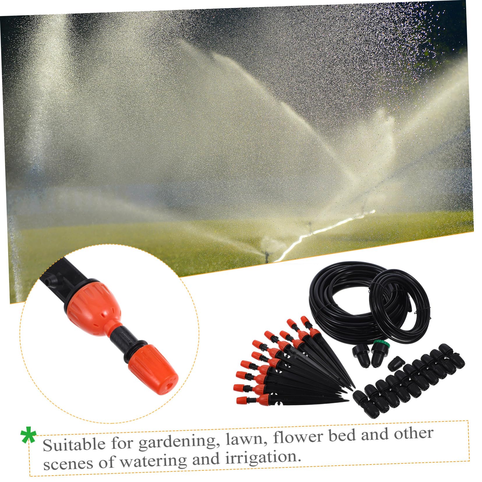 Kit Completo di Irrigazione a Goccia per Prato, Piante Esterne e Orto Timer Automatico Nebulizzazione Regolabile e Attrezzature da Giardino per Balconi, Prati e Aiuole Rialzate