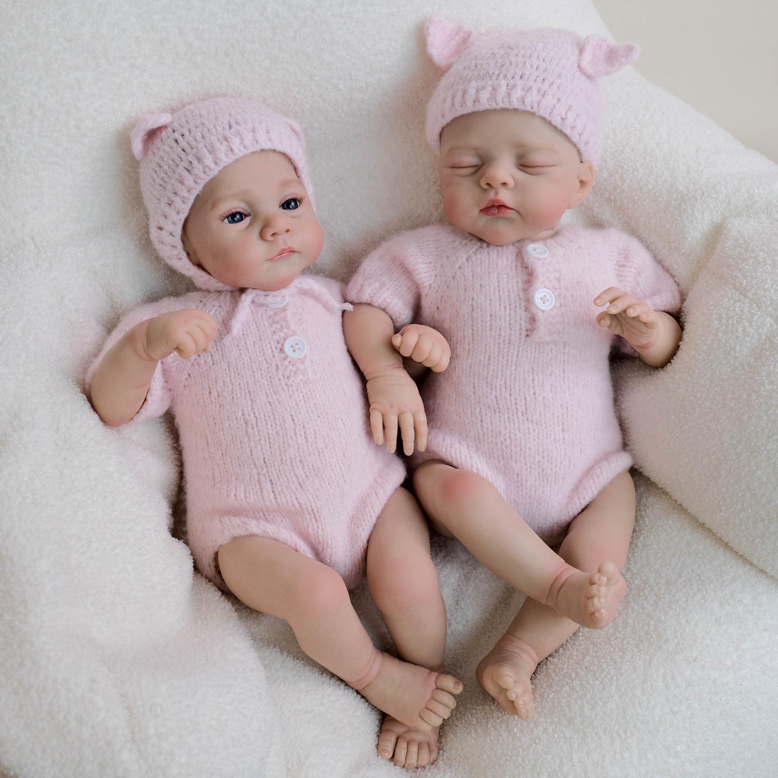 45 cm realistyczne silikonowe lalki Reborn Baby Twins Girl Dolls materiałowe ciało, które wyglądają jak realistyczne winylowe lalki dla noworodka, zabawka, prezent urodzinowy dla dzieci od 3