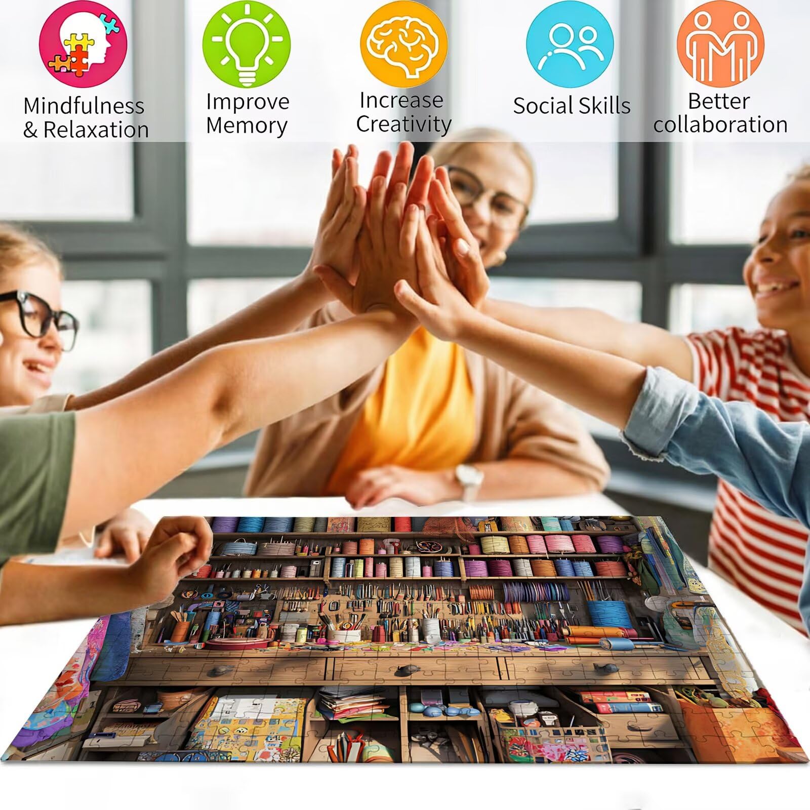 Puzzle stołowe, 3000 elementów, trudne puzzle, drewniane puzzle dla całej rodziny, zestaw "zrób to sam", dla dorosłych, nadają się jako dekoracja ścienna i prezenty dla kobiet, temat: narzędzie 8p-898
