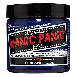 MANIC PANIC Classic Shocking Blue Semi Permanent Hair Color - Dark Cobalt Blue Hair Dye for Women & Men That Lasts 4-6 Weeks - Vegan, Ammonia & Cruelty-Free - Create & Mix Custom Shades (4oz)