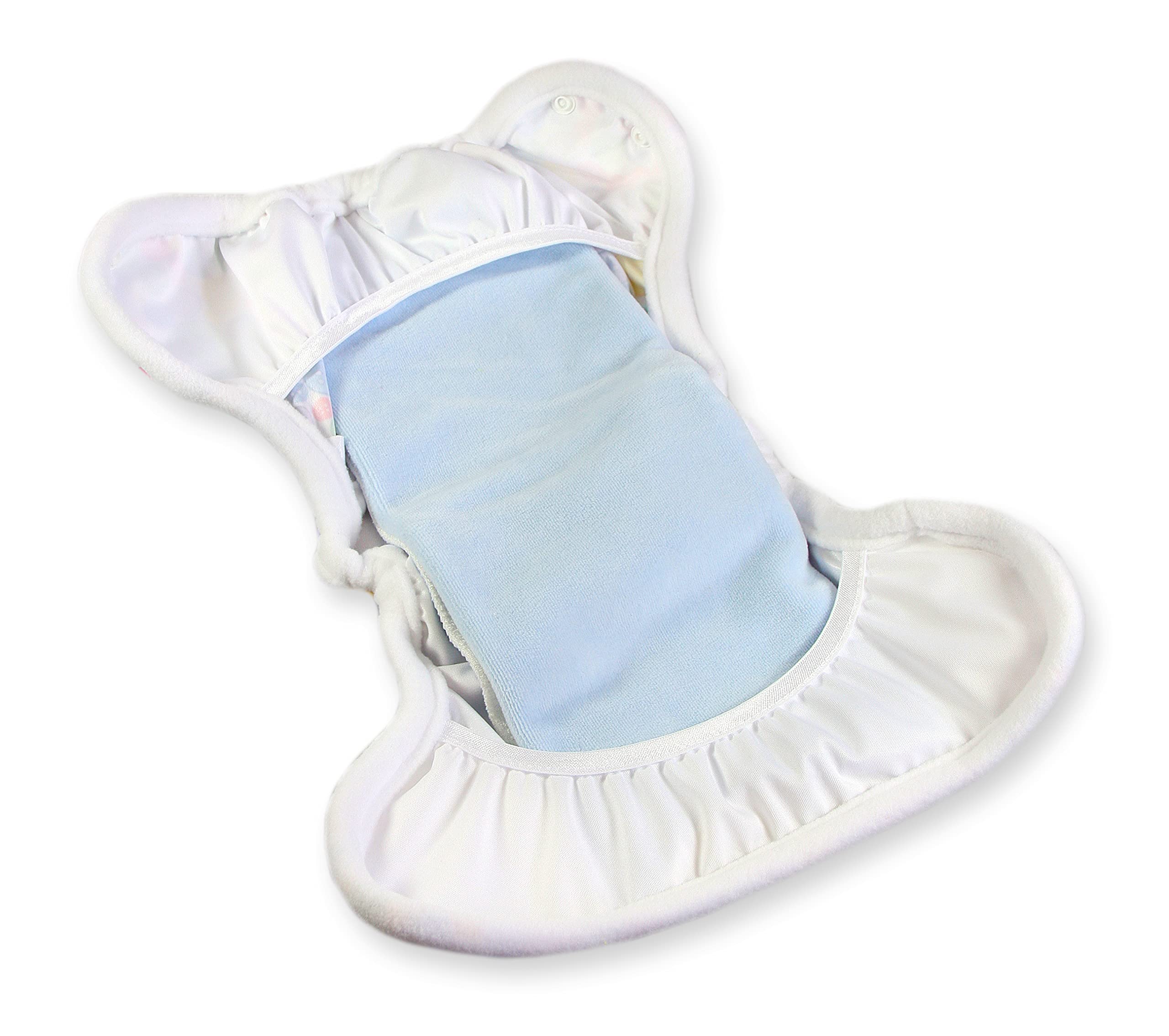 Petit Lulu Copertina per Prefold Taglia Unica (5-16 kg) Snaps Pannolino Impermeabile e Regolabile Riutilizzabile e Lavabile Prodotto in Europa (Lagoon)