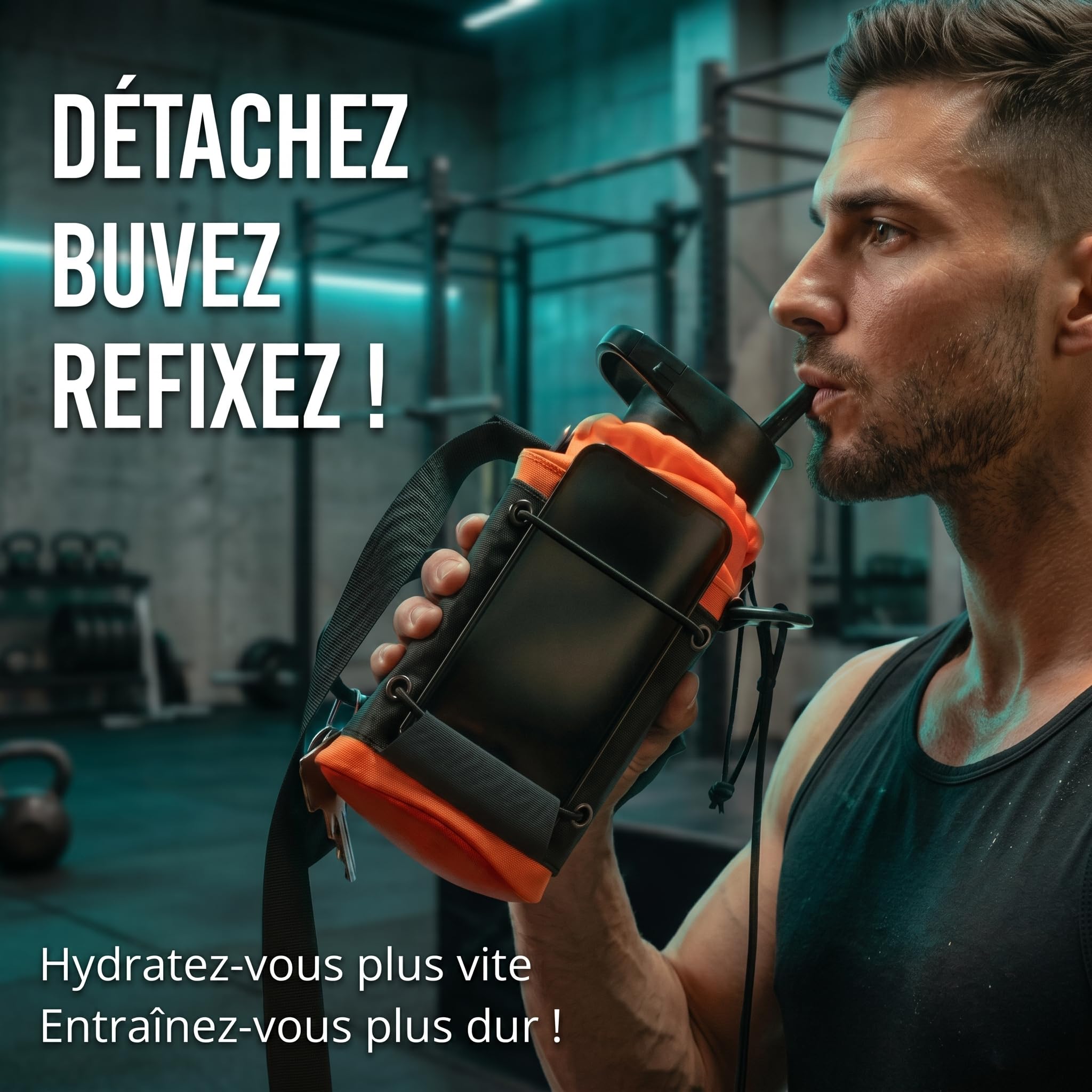 Sac magnétique pour Gourde – Supporte 3 kg sur Rack de Musculation – Range téléphone, clés & Carte – Sacoche bandoulière Sport & Voyage Unisexe – Accessoire Fitness Intelligent