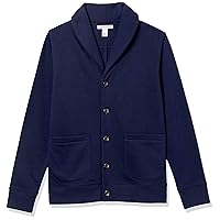 Amazon Essentials Cardigan a Maniche Lunghe in Felpa con Collo Sciallato Uomo