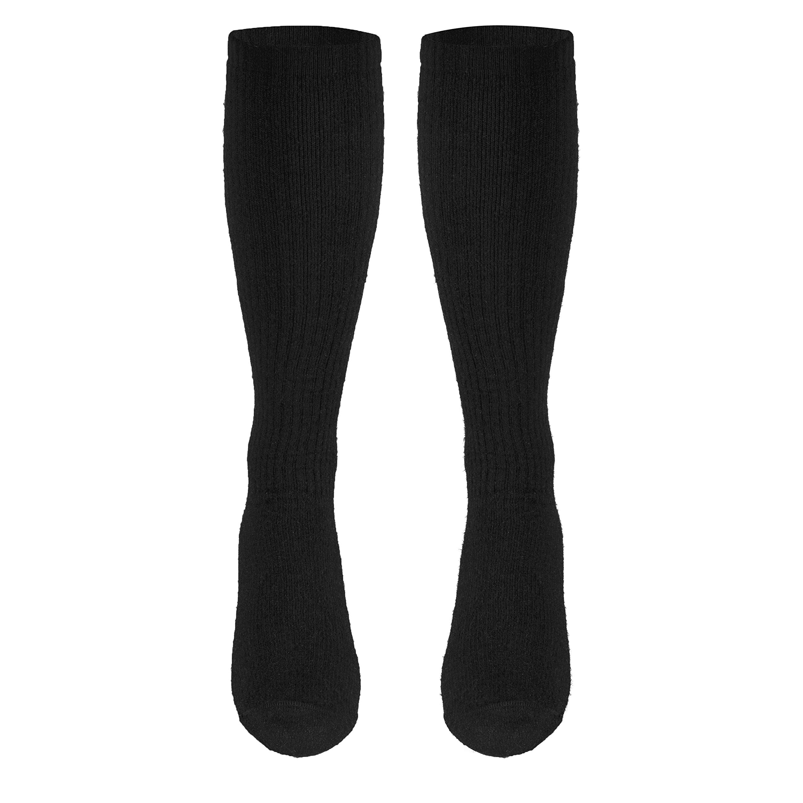 Truform Diabetic Compression Socks for Men and Women, 8-15 mmHg Knee High Over Calf Length, Black, X-Small