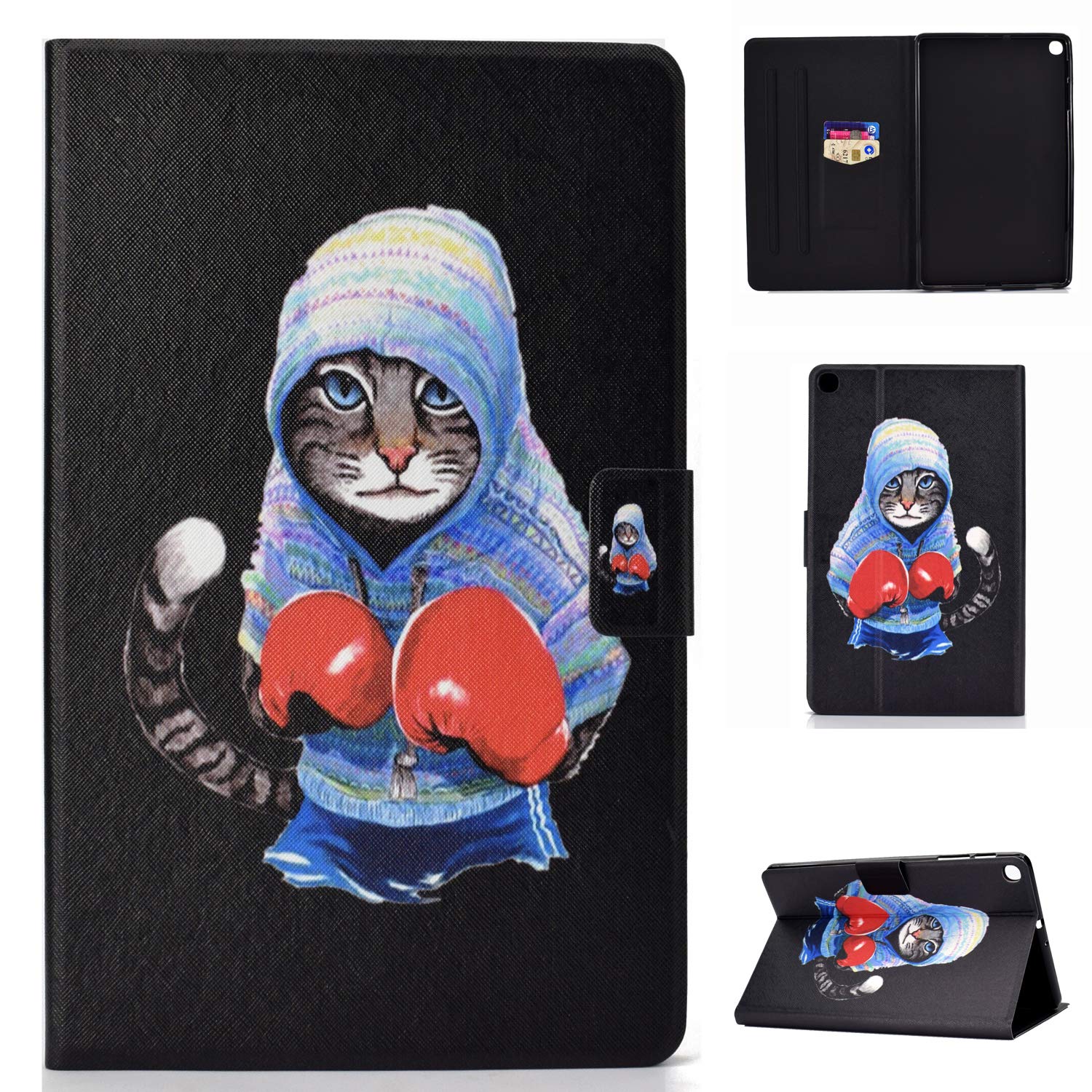 HBS Tab S6 Lite 10.4 2020 Case,SM-P610/P615 Tablet Case, PU Leather Folio Multi-Angle Viewing Stand Stand Smart Auto Sleep/Wake Protective Stand Cover Samsung Galaxy Tab S6 Lite 10.4 Inch-Boxing cat