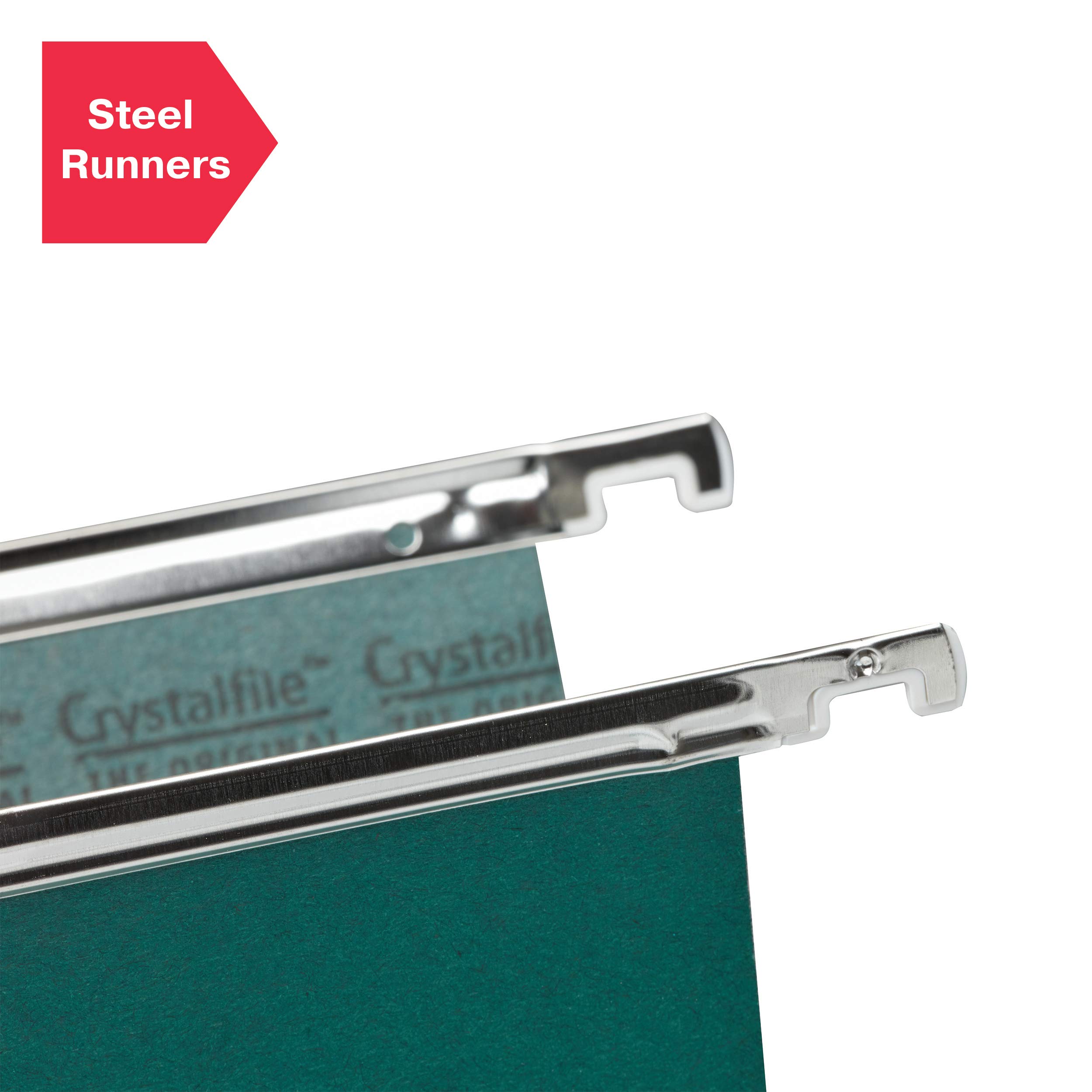 Rexel Foolscap 78016 - Limette sospese con linguette e inserti per schedari, base a V 15 mm, 100% Manilla riciclata, verde, Crystalfile Classic, confezione da 50