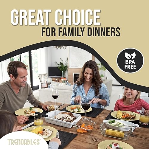 Miniatura 6 de Trendables Juego de 80 platos desechables de plástico (40 invitados) I 40 platos de postre de 7 pulgadas y 40 platos de plástico desechables de 10