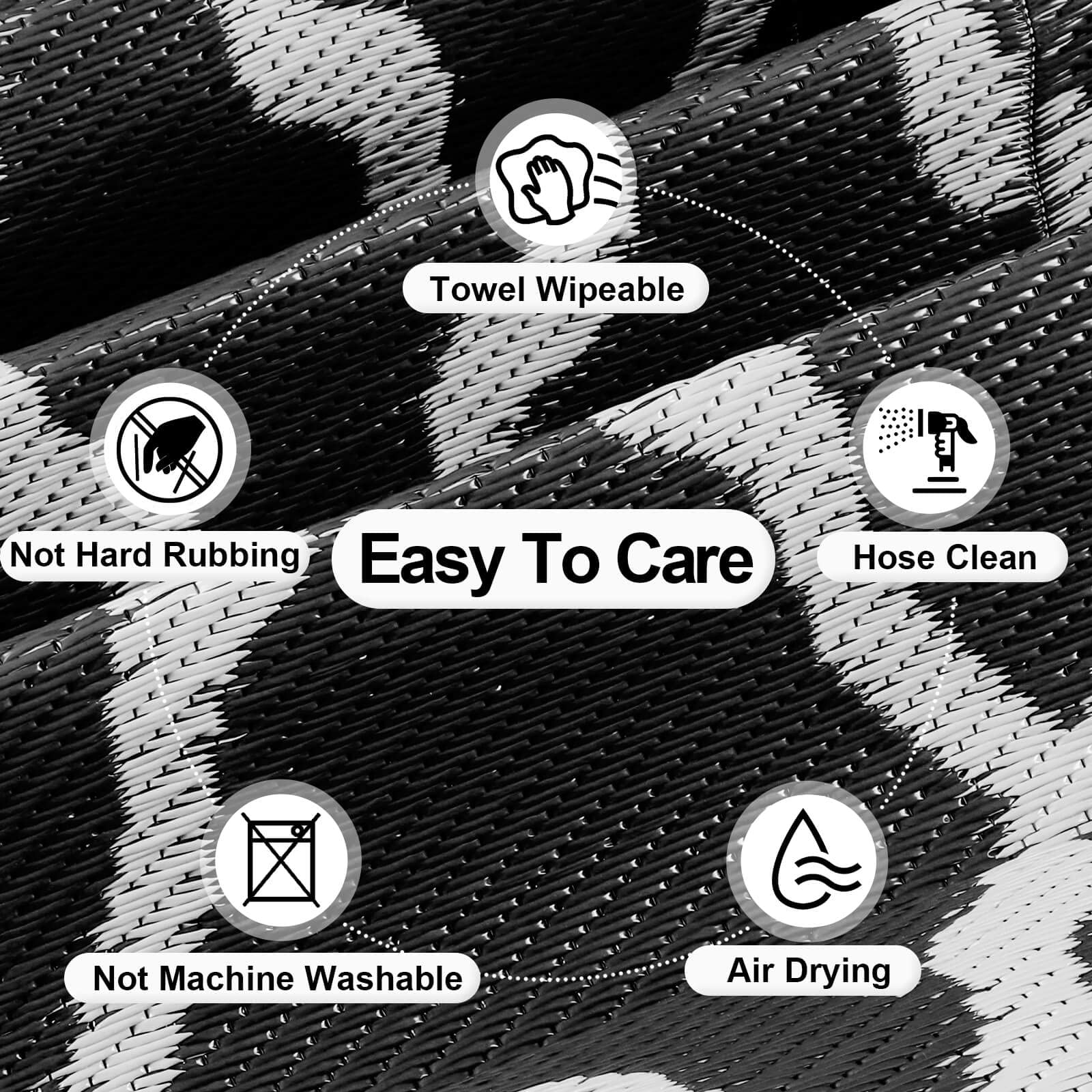 OutdoorLines Dywaniki zewnętrzne na patio 1,2 x 1,8 m – dwustronny dywan zewnętrzny, odporne na plamy i promieniowanie UV, plastikowy dywan słomkowy na kemping, do ogrodu, werandy i balkonu,