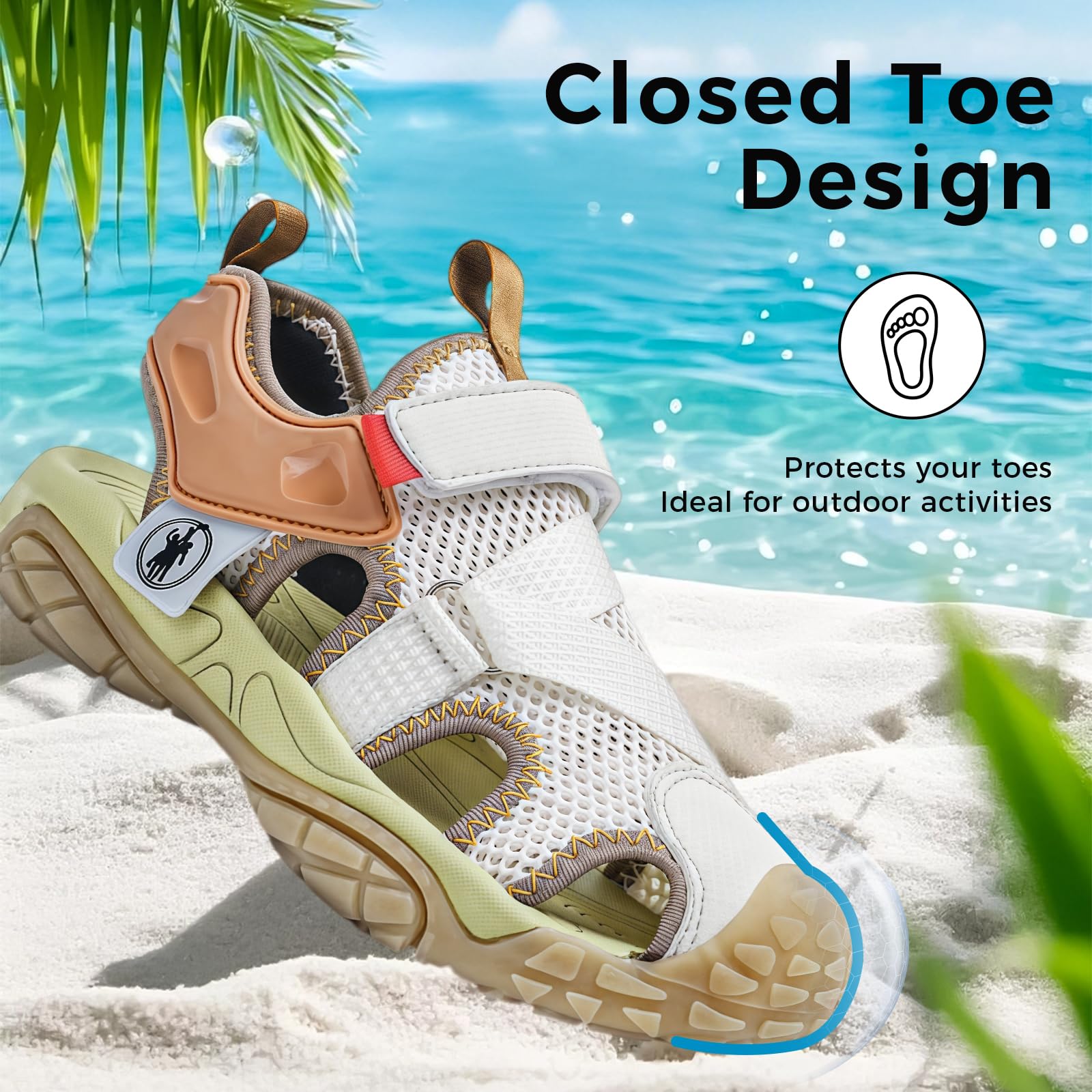 Sandalias Infantiles Unisex Cerradas, Transpirables y Duraderas, Zapatos para Senderismo, Playa y Actividades al Aire Libre 26‑38 UE