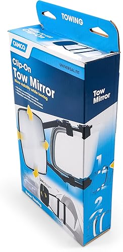 Miniatura 14 de Camco Espejo de remolque con abrazadera se sujeta de forma segura al espejo de tu vehículo para aumentar la visibilidad mientras remolcas (25650),